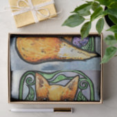 Red Fox Floral Nature Art Seidenpapier (Geschenk)