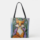 Red Fox Floral Nature Art Tasche (Rückseite)