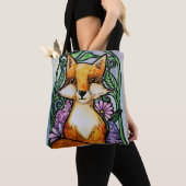Red Fox Floral Nature Art Tasche (Von Nahem)