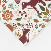 Red Fox Folk Art Fleece Blankon (Ecke)