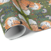 Red Fox Folk Art geteerte Wrapping Papier Trauben Geschenkpapier (Rolleneckpunkt)