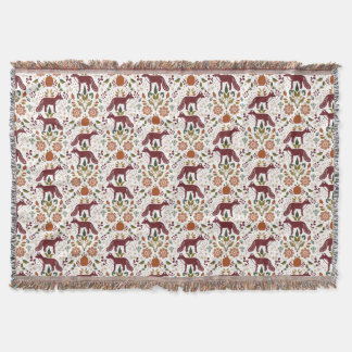 Red Fox Folk Art Throw Blanket Wohngestaltung Herb Decke