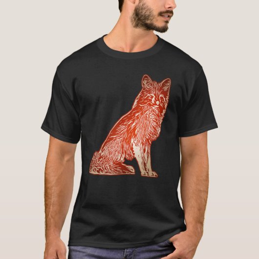 Red fox forest animal wild predator with fox 5 T-Shirt (Vorderseite)