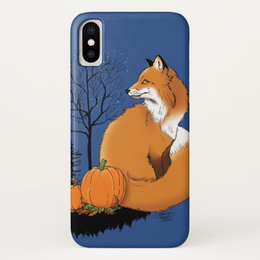 Red Fox Forest Pumpkins Case-Mate iPhone Hülle (Rückseite)