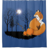 Red Fox Forest Pumpkins Duschvorhang (Vorderseite)