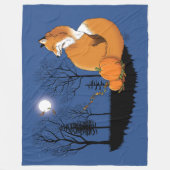 Red Fox Forest Pumpkins Fleecedecke (Vorderseite)