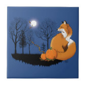 Red Fox Forest Pumpkins Fliese (Vorderseite)