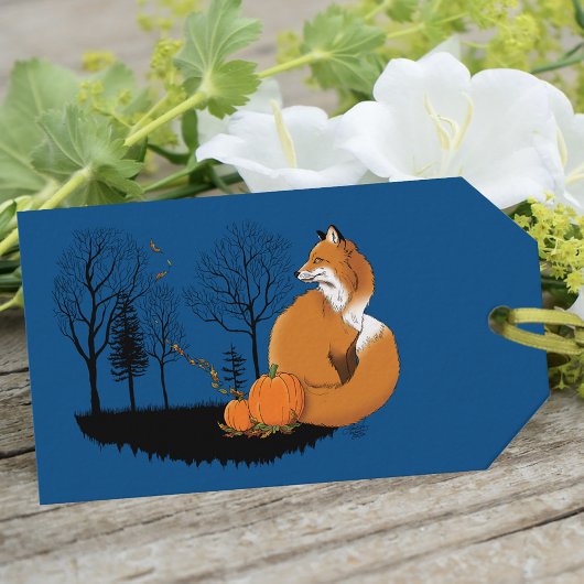 Red Fox Forest Pumpkins Geschenkanhänger