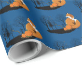 Red Fox Forest Pumpkins Geschenkpapier (Rolleneckpunkt)