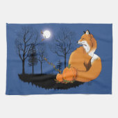 Red Fox Forest Pumpkins Geschirrtuch (Horizontal)