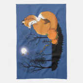 Red Fox Forest Pumpkins Geschirrtuch (Vertikal)