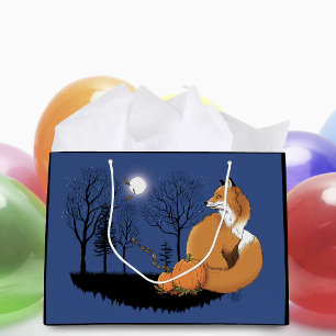 Red Fox Forest Pumpkins Große Geschenktüte