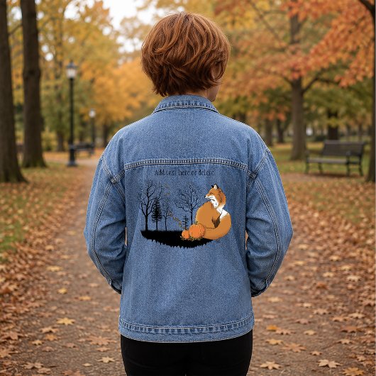 Red Fox Forest Pumpkins Jeansjacke