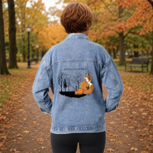 Red Fox Forest Pumpkins Jeansjacke