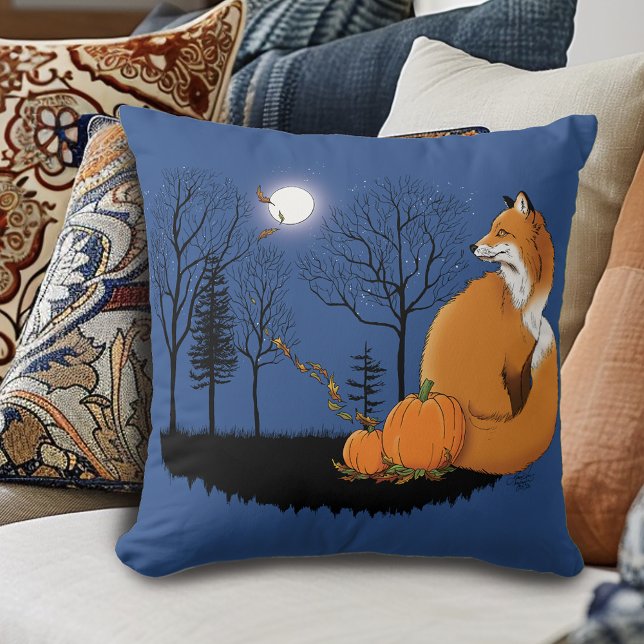 Red Fox Forest Pumpkins Kissen (Von Creator hochgeladen)