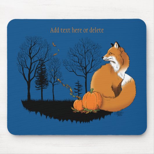 Red Fox Forest Pumpkins Mousepad (Vorne)