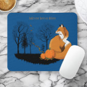 Red Fox Forest Pumpkins Mousepad