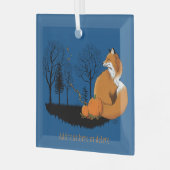 Red Fox Forest Pumpkins Ornament Aus Glas (Vorderseite links)