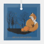 Red Fox Forest Pumpkins Ornament Aus Glas (Vorderseite)