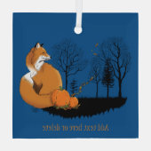 Red Fox Forest Pumpkins Ornament Aus Glas (Rückseite)