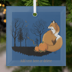 Red Fox Forest Pumpkins Ornament Aus Glas