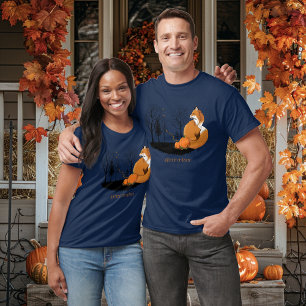 Red Fox Forest Pumpkins T-Shirt