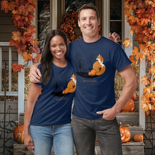 Red Fox Forest Pumpkins T-Shirt