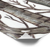 Red Fox Foxes in Grey Woods Art Poster (Ecke)