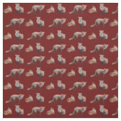 Red Fox Frenzy Fabric (Burgund) Stoff (Muster)