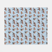 Red Fox Frenzy Fleece Blanket (Light Blue) (Vorderseite (Horizontal))