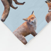 Red Fox Frenzy Fleece Blanket (Light Blue) (Ecke)