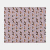 Red Fox Frenzy Fleece Blanket (Rosa) (Vorderseite (Horizontal))