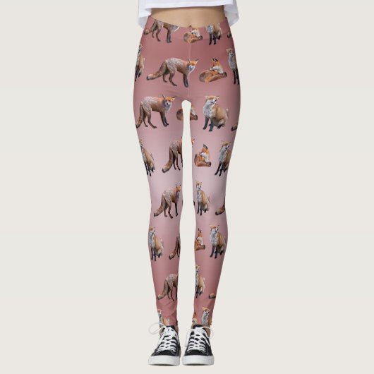 Red Fox Frenzy Leggings (Dusty Pink Mix) (Vorderseite)