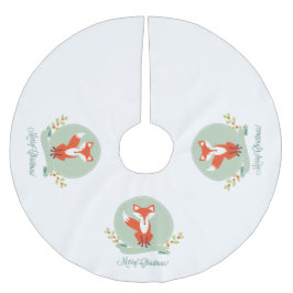 Red Fox Frohe Weihnachten - Weihnachtsbaumrock Polyester Weihnachtsbaumdecke