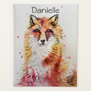 Red Fox Füchse Wasserfarben Art niedlich Girls Na Planer