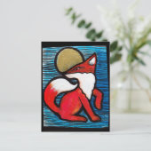 Red Fox Full Moon Loyal Foxes MoonChild Postkarte (Stehend Vorderseite)