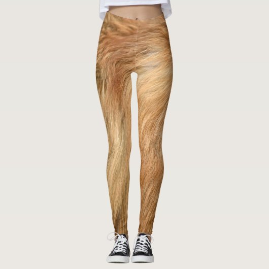 Red Fox Fur Muster Tile Leggings (Vorderseite)