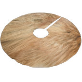 Red Fox Fur Muster Tile Polyester Weihnachtsbaumdecke (Schrägansicht)