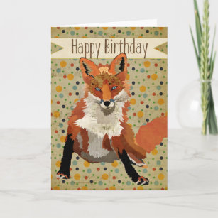 Red Fox Geburtstagskarte Karte