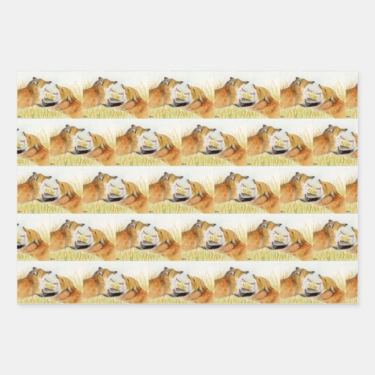 Red Fox Geschenkpapier Set (Vorderseite 3)