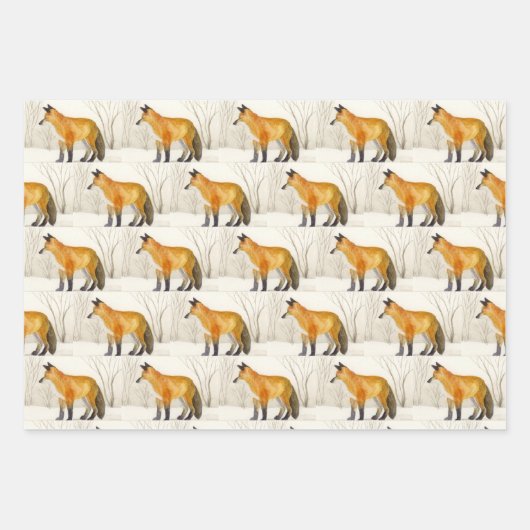 Red Fox Geschenkpapier Set (Vorderseite 2)