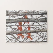 Red Fox Gray Forest Woods Jigsaw Puzzle Schwierigk (Horizontal)