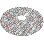 Red Fox Gray Forest Woods Weihnachtsbaumrock Polyester Weihnachtsbaumdecke (Schrägansicht)