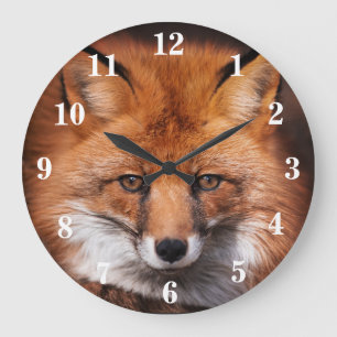 Red Fox Große Wanduhr