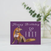 Red fox Happy 50 Geburtstag Gruß Postkarte (Stehend Vorderseite)