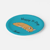 Red Fox Happy Birthday Pappteller (Schrägansicht)