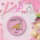Red Fox Happy Birthday Pappteller (Party)
