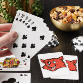 Red Fox Head Playing Cards Spielkarten (In Situ)
