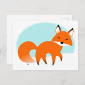 Red Fox Holiday Postkarte (Vorne/Hinten)