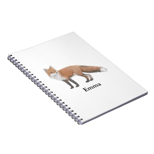 Red Fox Illustration Spiral Bound Notebook Notizblock (Rechte Seite)